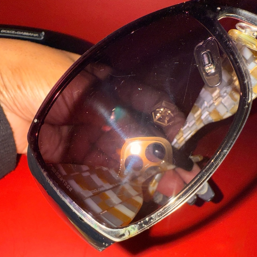 Dolce & Gabbana Sunglasses with Black Lens and Gold Accents - Picture 7 of 7